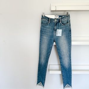NWT Frame Denim Jeans Le High Skinny Raw Notch Hem